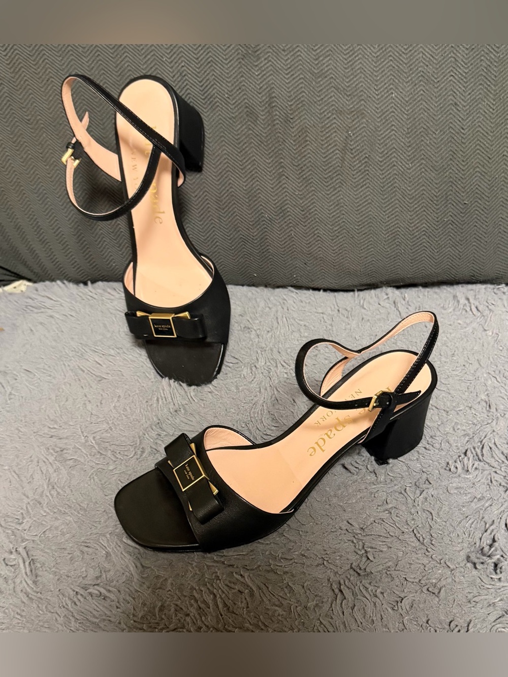 Kate Spade New York Bowdie strappy dress black sandals women’s size 8.5 B